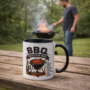 Bedrukte keramische mok met unieke print van BBQ en tekst bbq rules for men, 330 ml, sublimatie