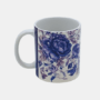 Bedrukte keramische mok met mooie print met blauwe bloemen, 330 ml, sublimatie