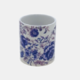 Bedrukte keramische mok met print van blauwe bloemen, 330 ml, sublimatie