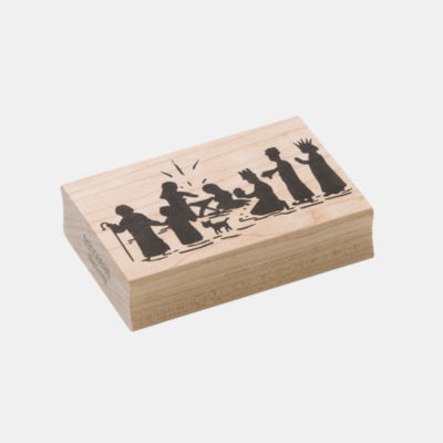 Encaustic Art houten stempel Kerststal