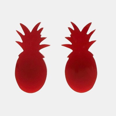 Oorstekers gelaserd uit plexiglas in de vorm van een ananas.