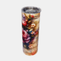 Bedrukte Tumbler 20 oz Vlinder met bloemen op bladmuziek-Enjoykado Duurzaam bedrukte 20 oz Tumbler met Vlinder en bloemen op bladmuziek design met transparante deksel
