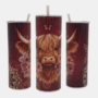 Bedrukte 20 oz Tumbler met Schotse Hooglander design met Mandala