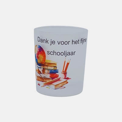 Waxinelichthouder bedankt leraar , bedrukt in Frozen-stijl | Enjoykado