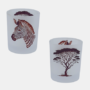 Bedrukte waxinelichthouder Safari design met Zebra en Boom, bedrukt in Frozen-stijl