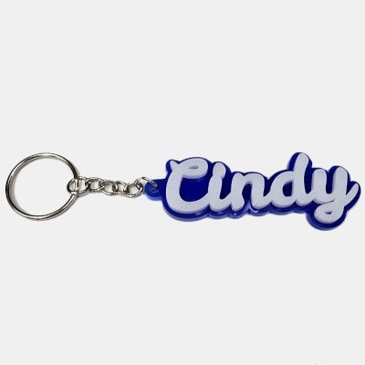 Gepersonaliseerde sleutelhanger met naam of tekst naar keuze.