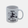 Bedrukte Keramische mok met 100% Witch design voor koffie en thee