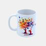 Bedrukte keramische mok met unieke print van Yoga boom en drommvanger, 330 ml, sublimatie