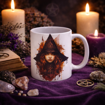 Bedrukte keramische mok met unieke print van Good Witch, 330 ml, sublimatie