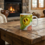 Bedrukte keramische mok met vrolijke kleurrijke Smiley een unieke print, 330 ml, sublimatie