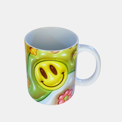 Bedrukte keramische mok Smiley met unieke print, 330 ml, sublimatie