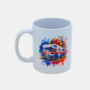 Bedrukte keramische mok met unieke print van een kleurrijke camper, 330 ml, sublimatie