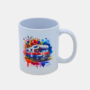 Bedrukte keramische mok met unieke print kleurrijke camper 330 ml, sublimatie