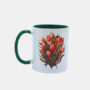 Bedrukte Mok met Boeket met rode Tulpen en groene binnenkant en oor, 330 ml | Vaatwasmachine bestendig & Cadeau
