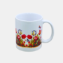 Bedrukte keramische mok met unieke print met tulpen rand, 330 ml, sublimatie