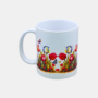 Bedrukte keramische mok met unieke print met Tulpen rand, 330 ml, sublimatie