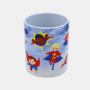 Bedrukte keramische mok met unieke print met suppermannetjes, 330 ml, sublimatie