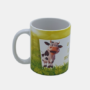 Bedrukte keramische mok met unieke print vrolijke Koe met Quote, 330 ml, sublimatie