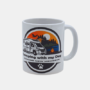 Bedrukte keramische mok met unieke print van Camper en Quote Camping with my dog, 330 ml, sublimatie