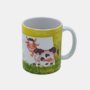 Bedrukte keramische mok met unieke print met vrolijke koe en Quote, 330 ml, sublimatie