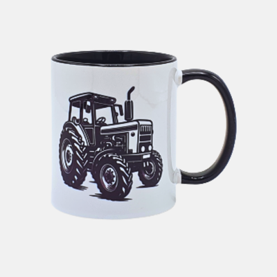 Bedrukte keramische mok met unieke print van een Tractor, 330 ml, sublimatie