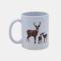 Bedrukte keramische mok met unieke print Hert met kalfjes, 330 ml, sublimatie