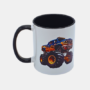 Bedrukte keramische mok met unieke print Monster Truck, 330 ml, sublimatie