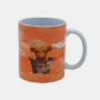 Bedrukte keramische mok met unieke print van een Schotse Hooglander rondom bedrukt, 330 ml, sublimatie