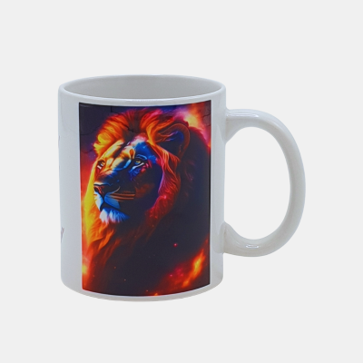 Bedrukte keramische mok met unieke print kleurrijke Leeuw, 330 ml, sublimatie