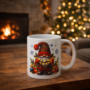 Bedrukte keramische mok met unieke print met kerst Gnoom, 330 ml, sublimatie
